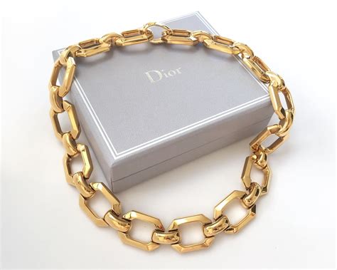 christian dior gold chain ring|vintage christian dior choker necklace.